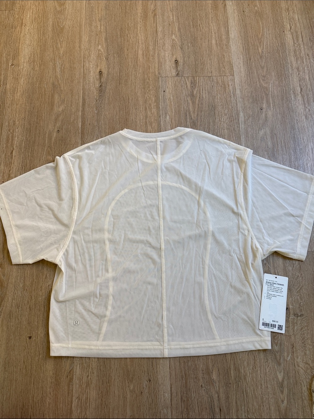 NWT Lululemon Beige Sheer Short Sleeve Relaxed Stretch Mesh T-Shirt Small - Picture 7 of 8